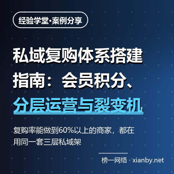 私域复购体系搭建指南：会员积分、分层运营与裂变机制一套讲透
